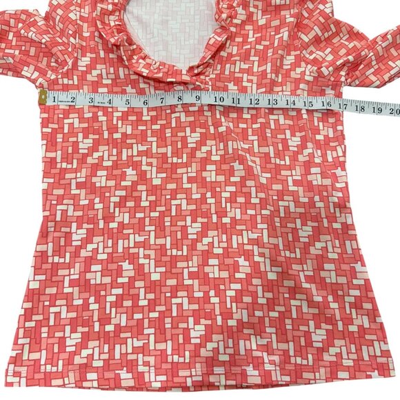 J. McLaughlin Womens Top Catalina Cloth Ruffle Neck 3/4 Sleeve Size S - Picture 6 of 8